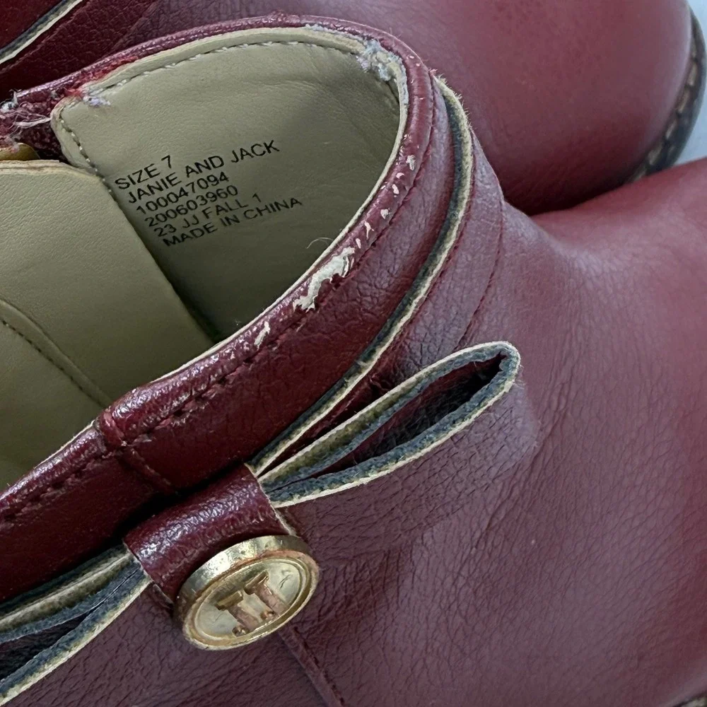 Janie and Jack Toddler‎ Burgundy Red Bow Side Zip Ankle Boots Size 7 100047094